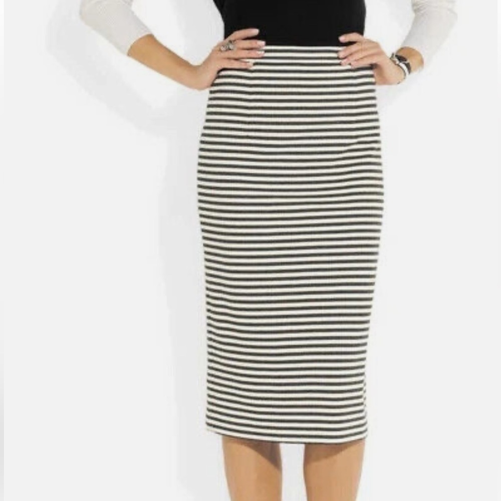 Tibi Elsa Stripe Pencil Skirt
